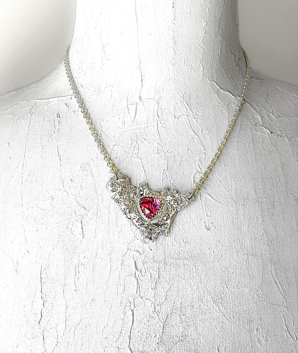 Ancient Shield Necklace - Pink Tourmaline