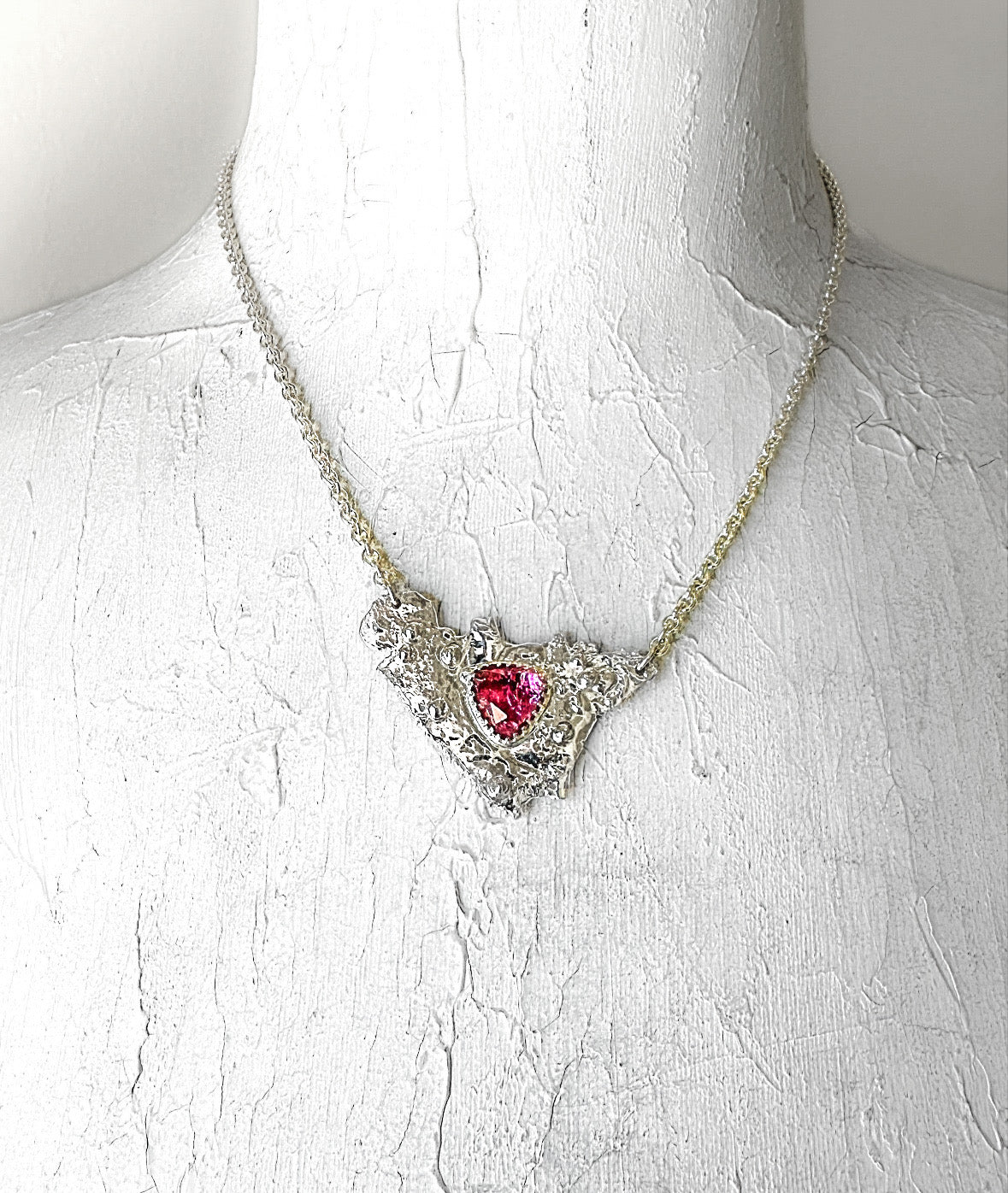 Ancient Shield Necklace - Pink Tourmaline