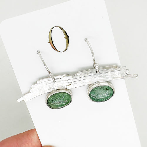 Confetti Earrings-Green Kyanite