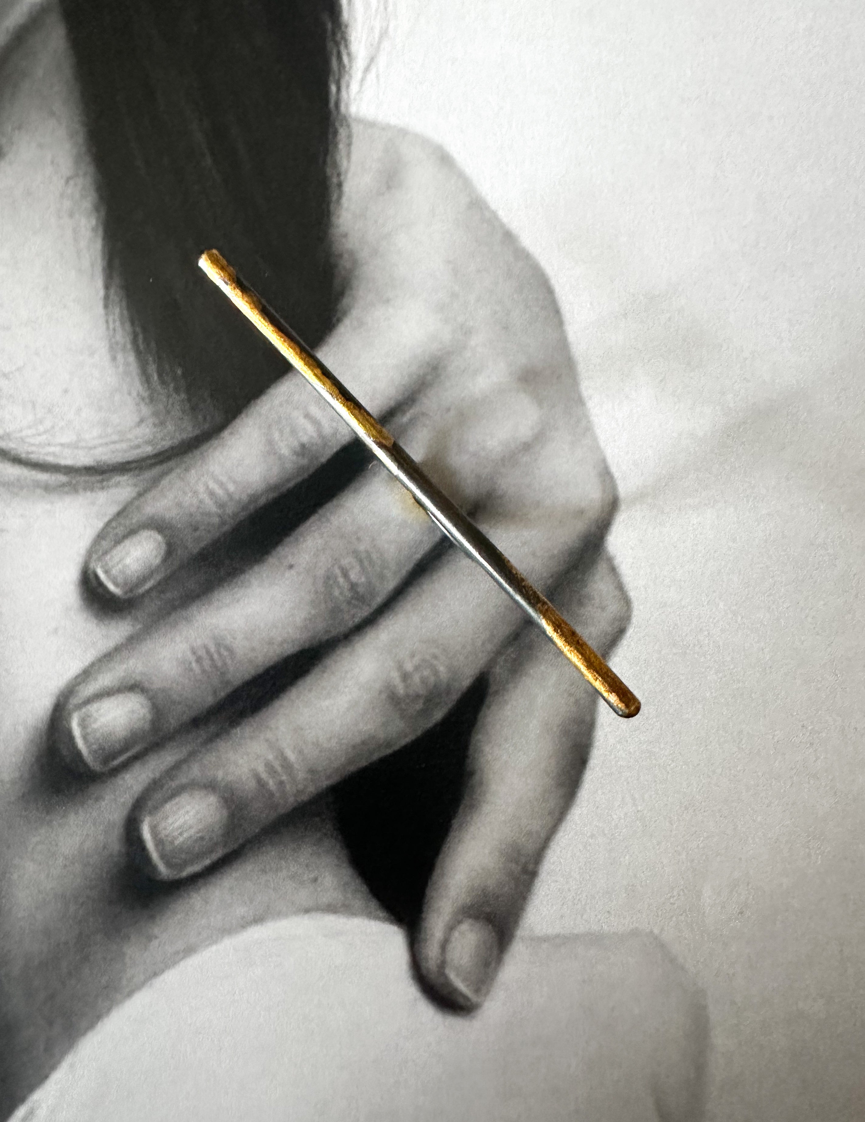 Silver and Gold Bar Ring