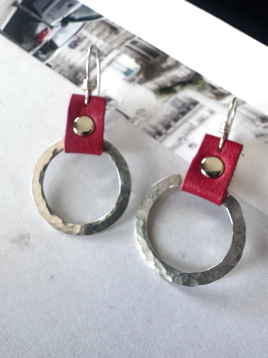 Take the Lead- Earrings- Red Leather Edition
