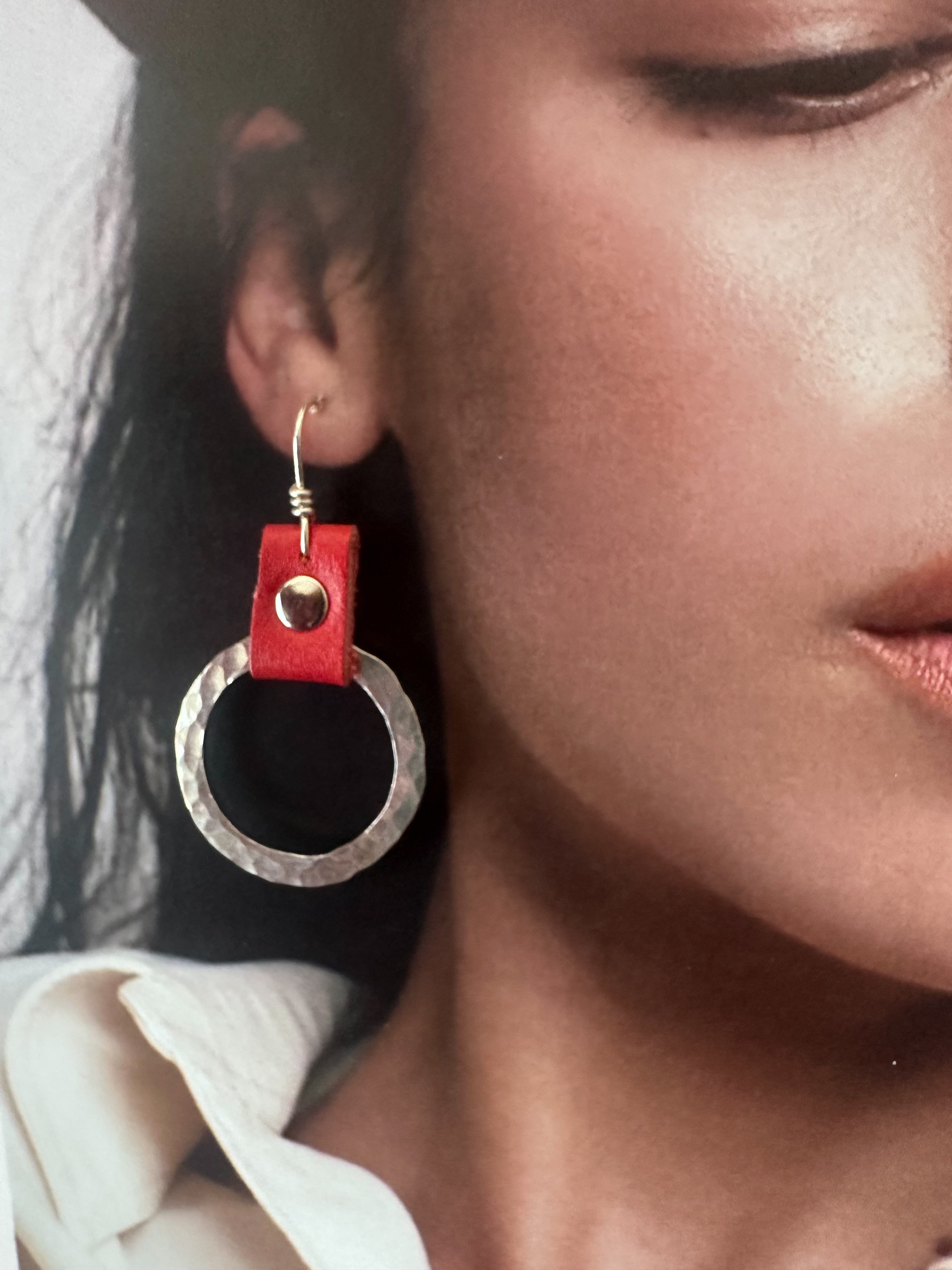Take the Lead- Earrings- Red Leather Edition
