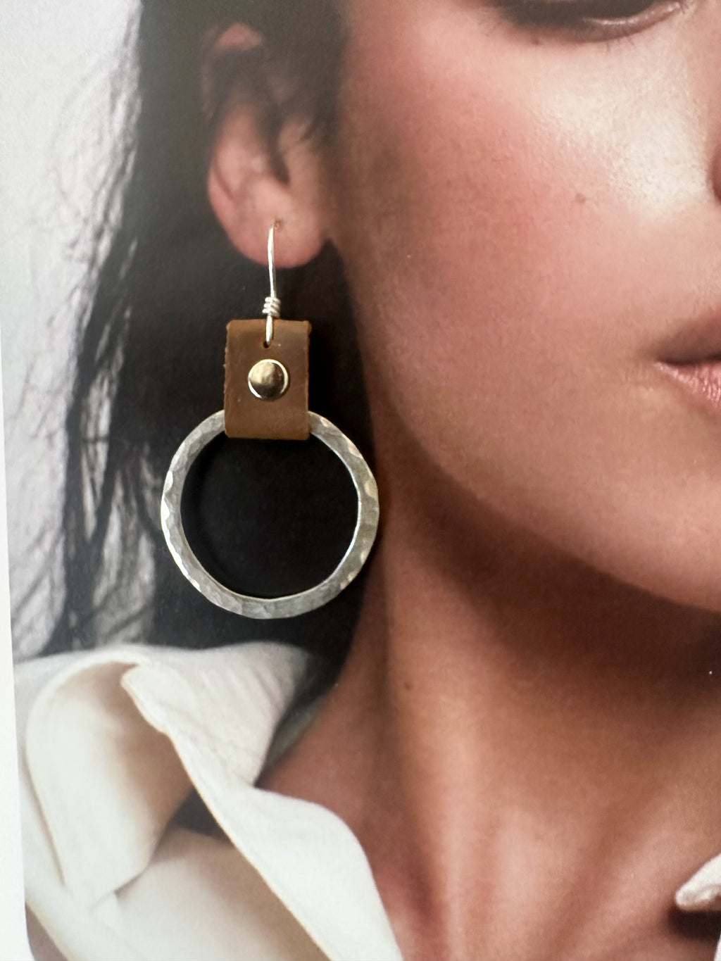 Take the Lead Earrings- Brown Leather Edition