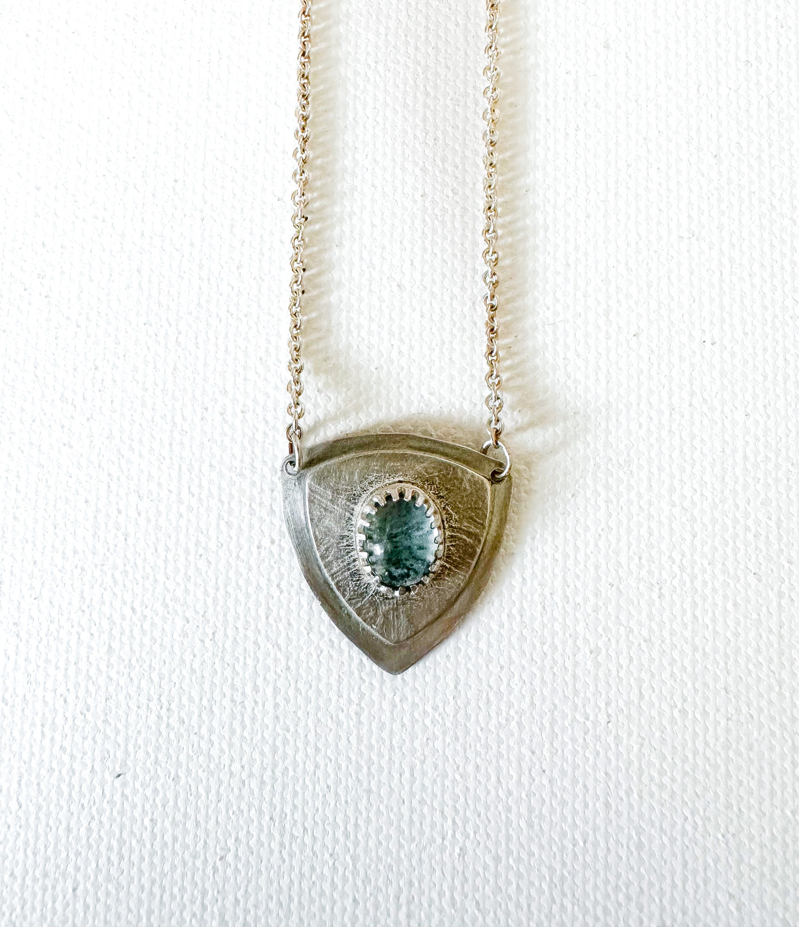 Aquamarine Shield Necklace