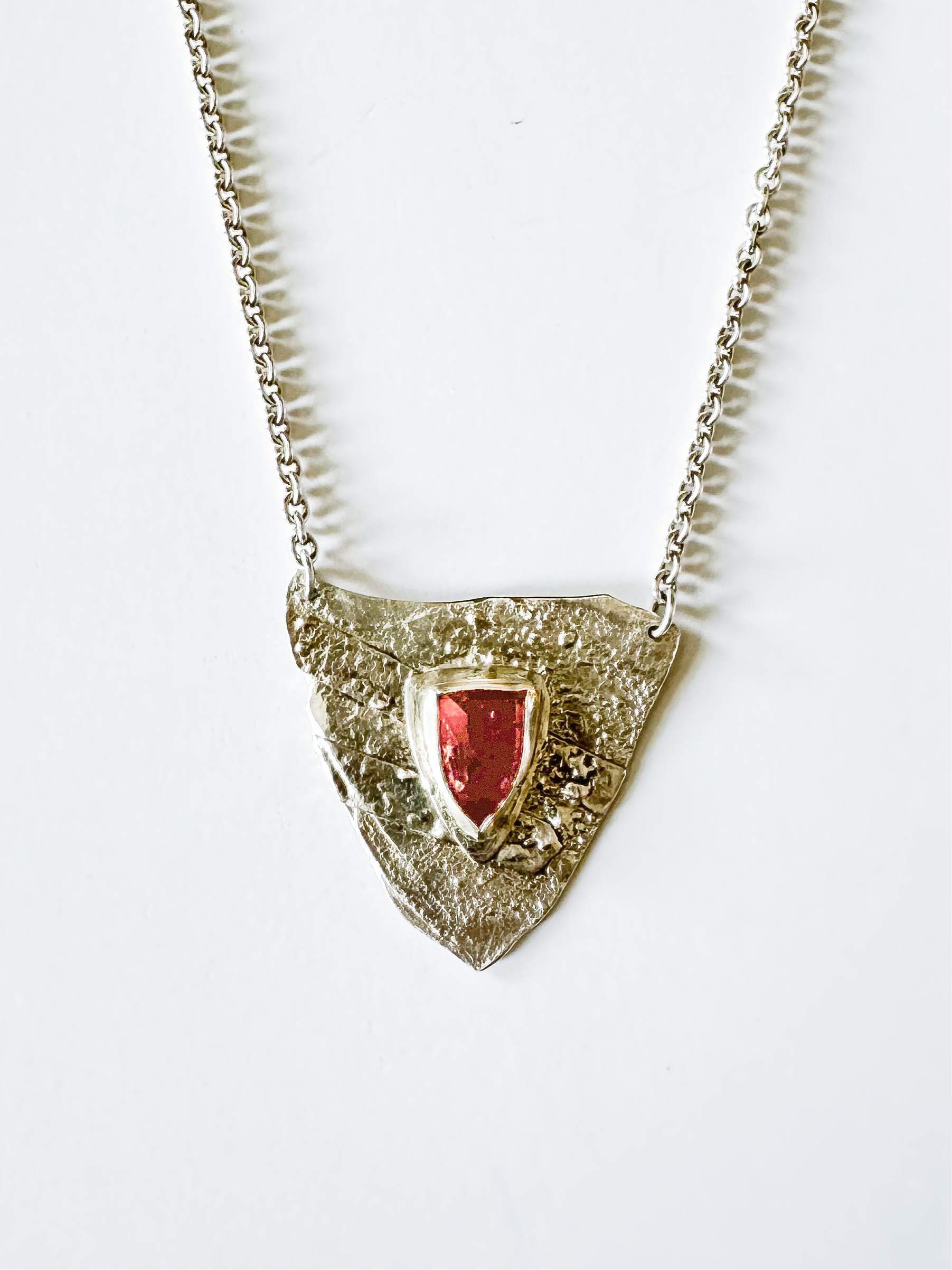 ObscurO Shield Necklace in Orange Kyanite- Ignis