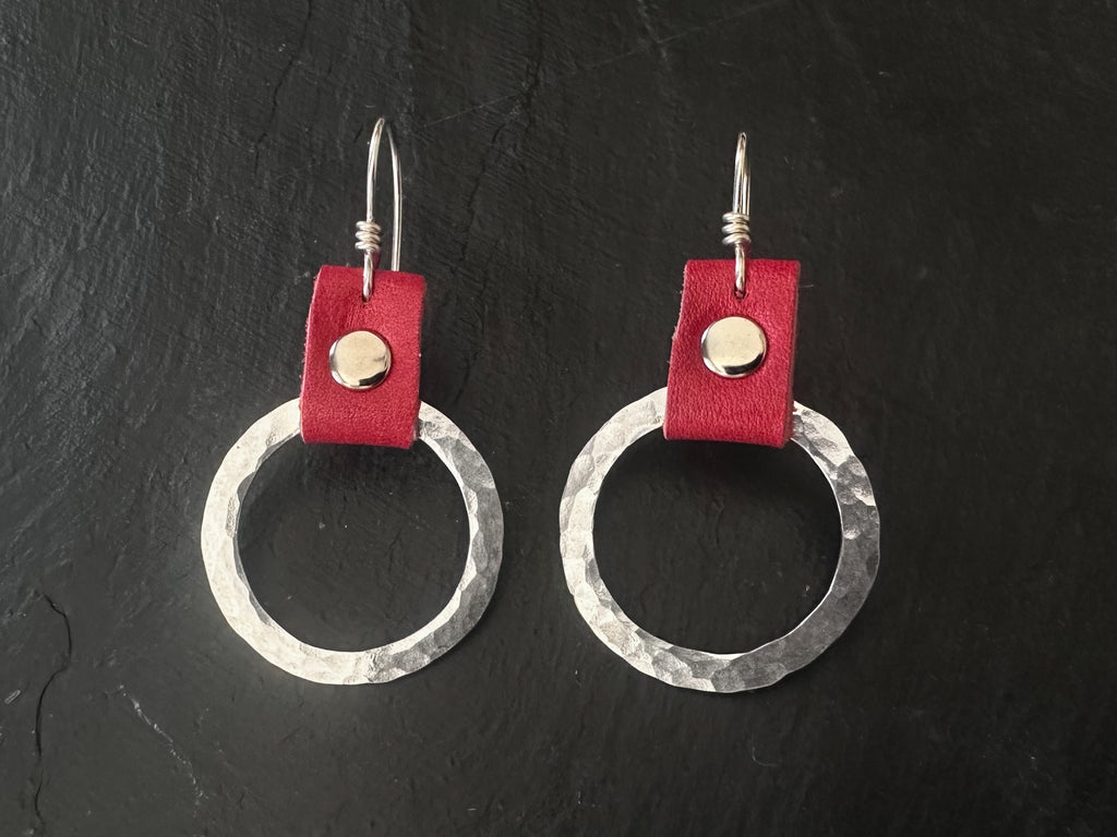 Take the Lead- Earrings- Red Leather Edition
