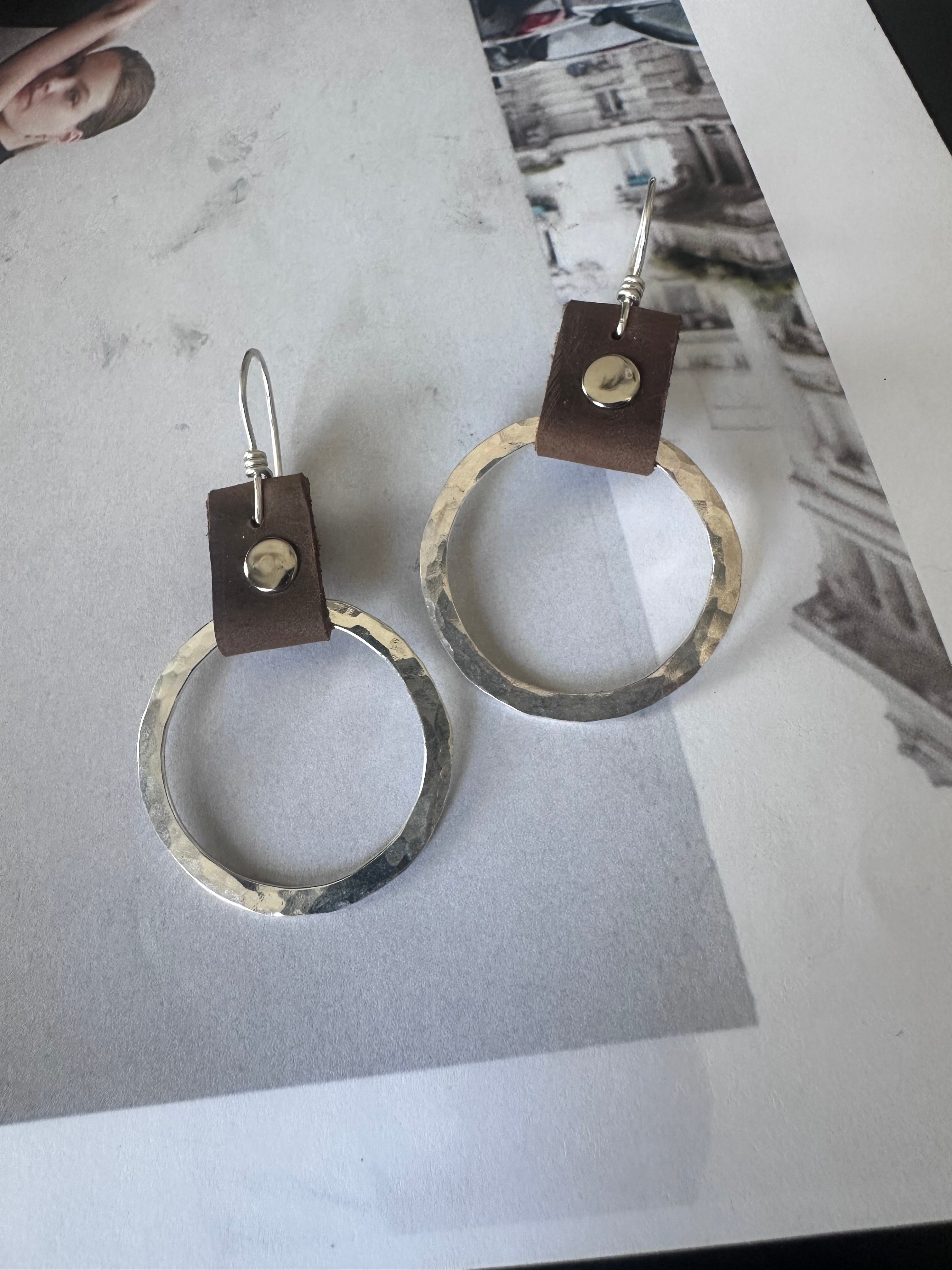 Take the Lead Earrings- Brown Leather Edition