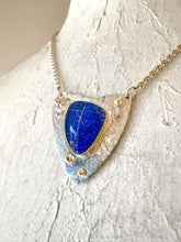 Load image into Gallery viewer, Ancient Shield Necklace in Monarch Blue Opal- “Constellation”