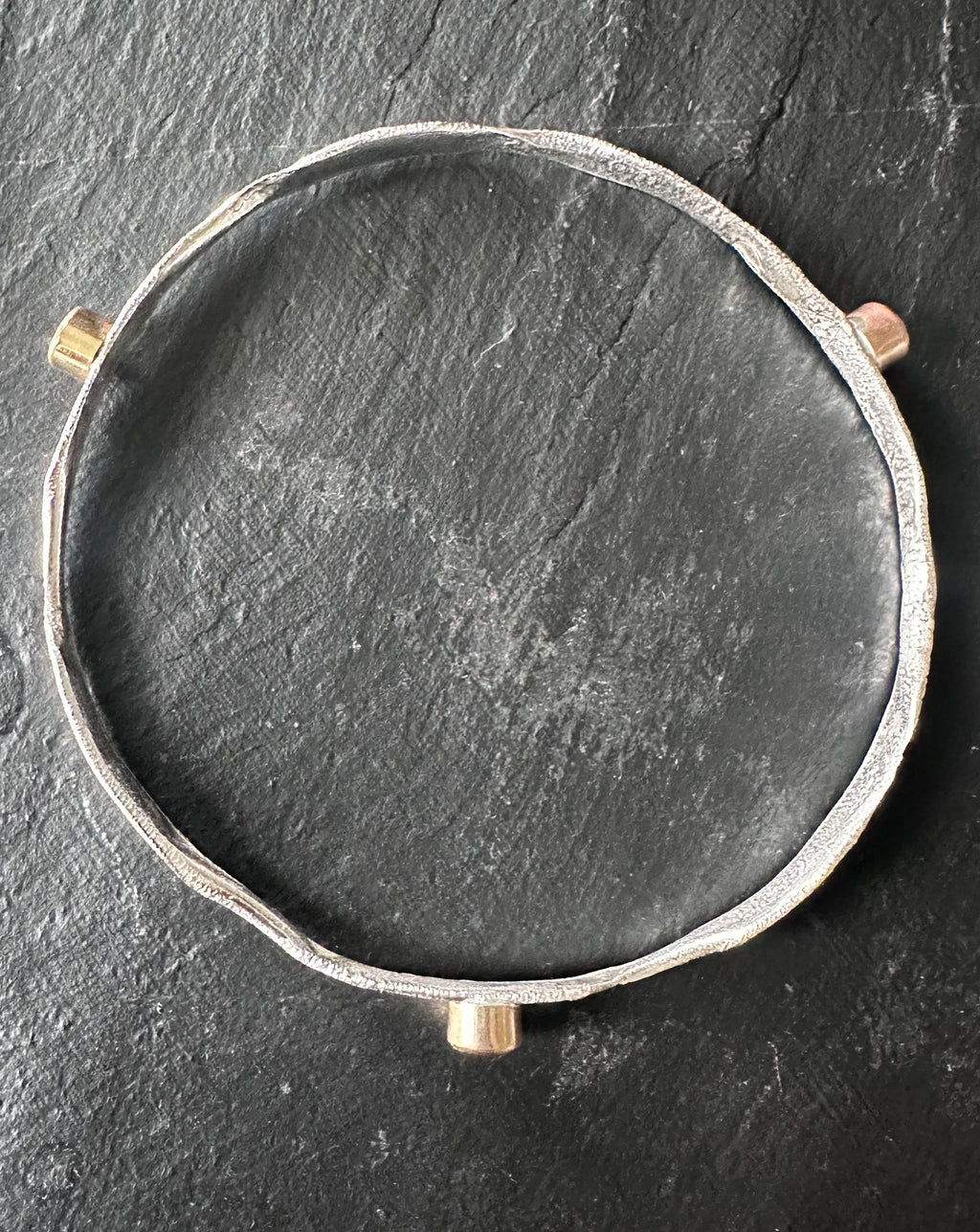 Distilled Rotation Bangle (with Rhodolite Garnets and gold)