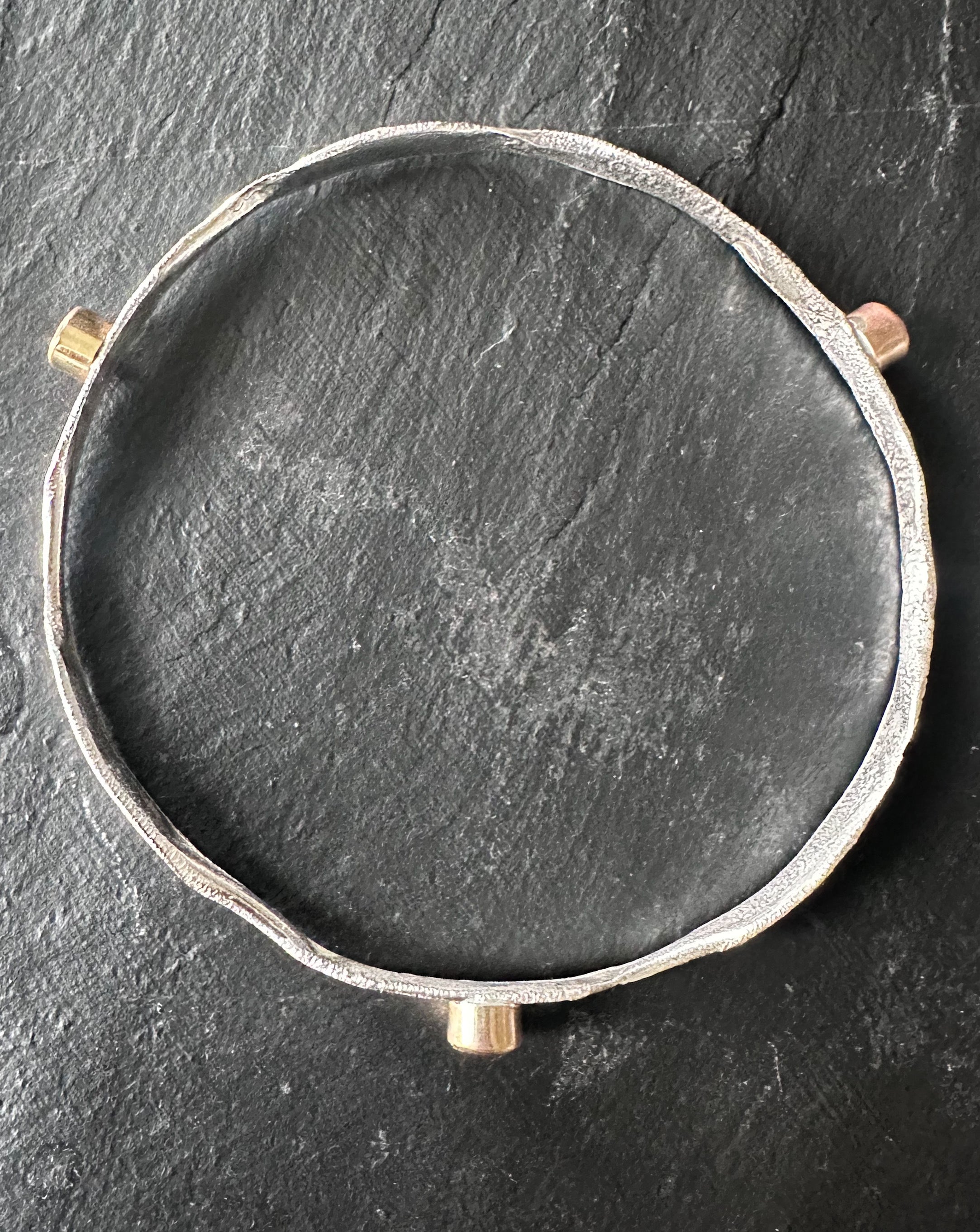 Distilled Rotation Bangle (with Rhodolite Garnets and gold)