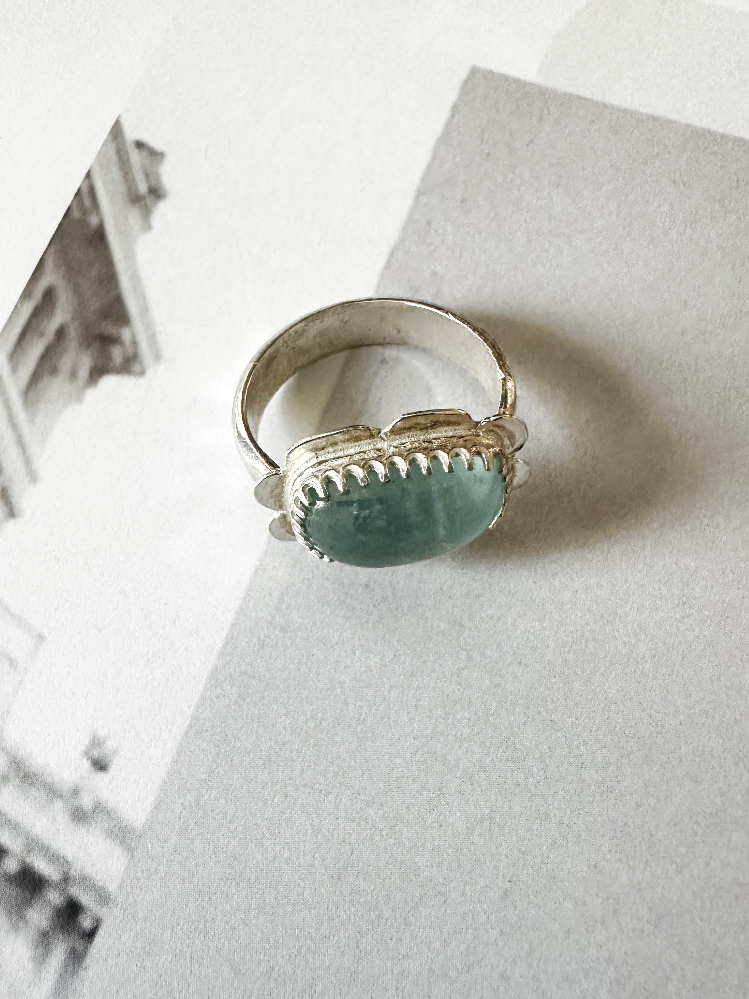 Aquamarine Spring Ring