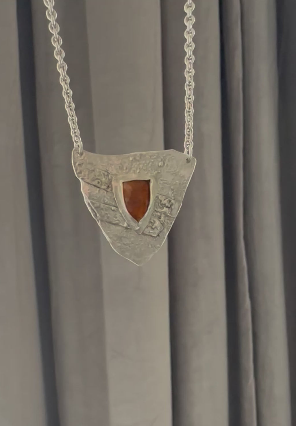 ObscurO Shield Necklace in Orange Kyanite- Ignis