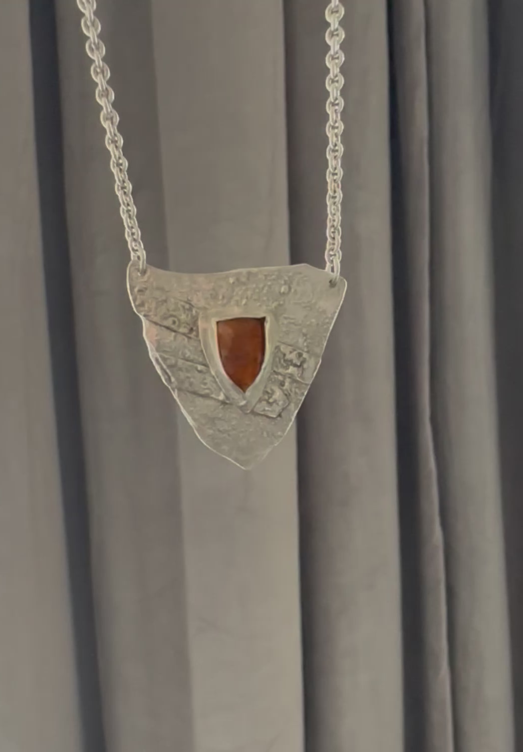 ObscurO Shield Necklace in Orange Kyanite- Ignis