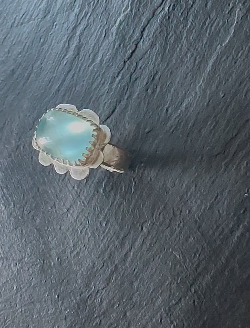 Aquamarine Spring Ring