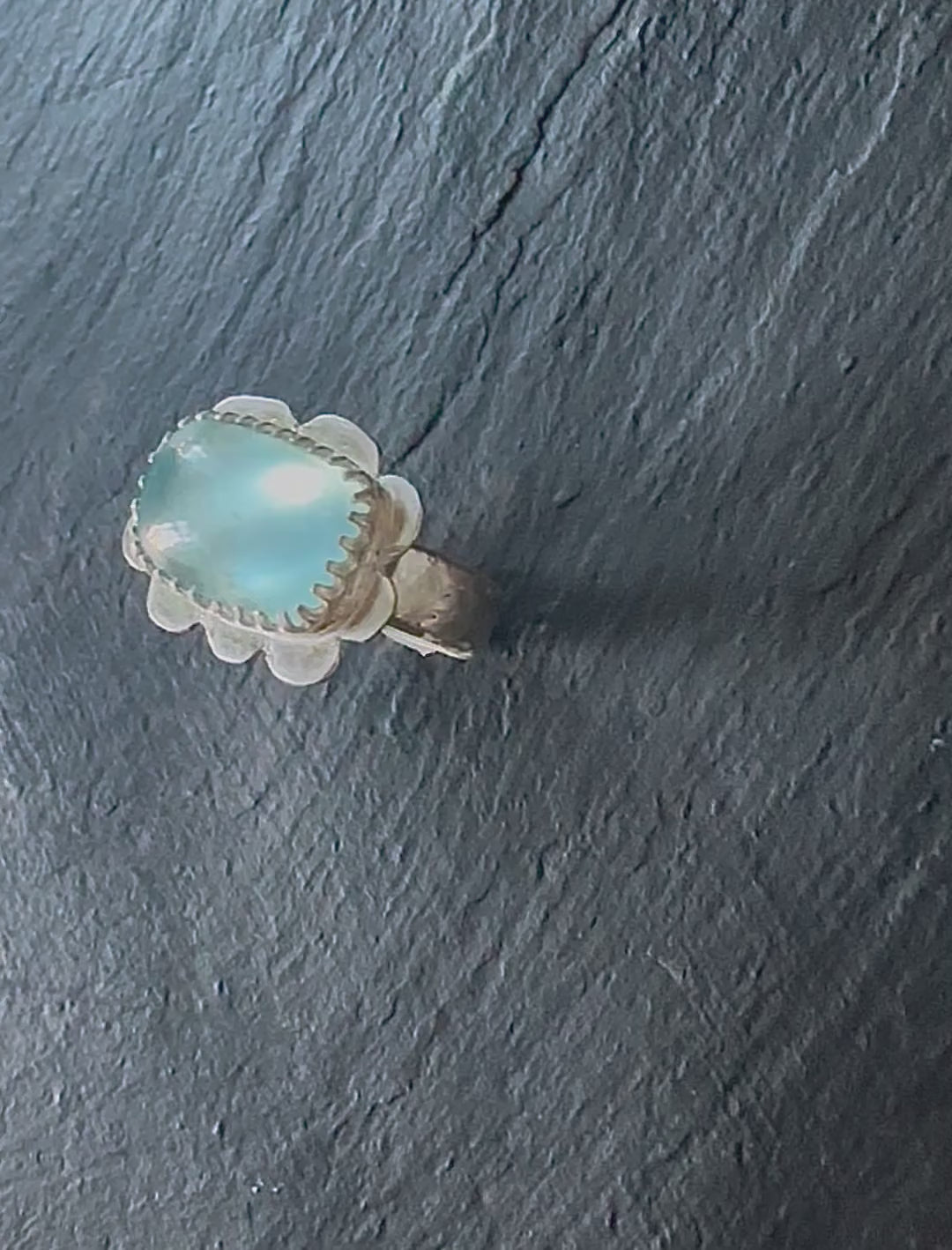Aquamarine Spring Ring