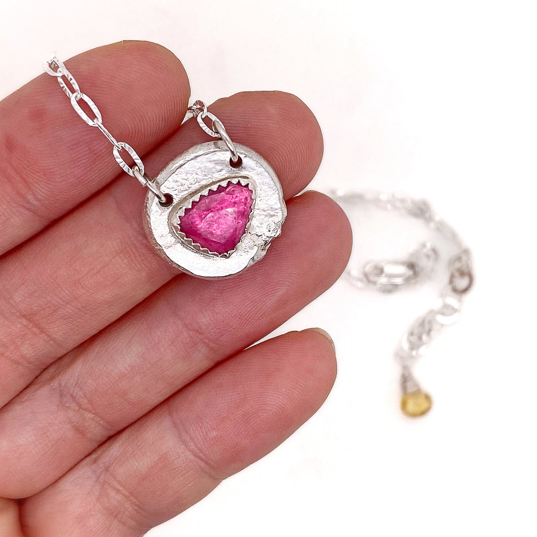 GemRock Amulet Necklace in Pink Tourmaline