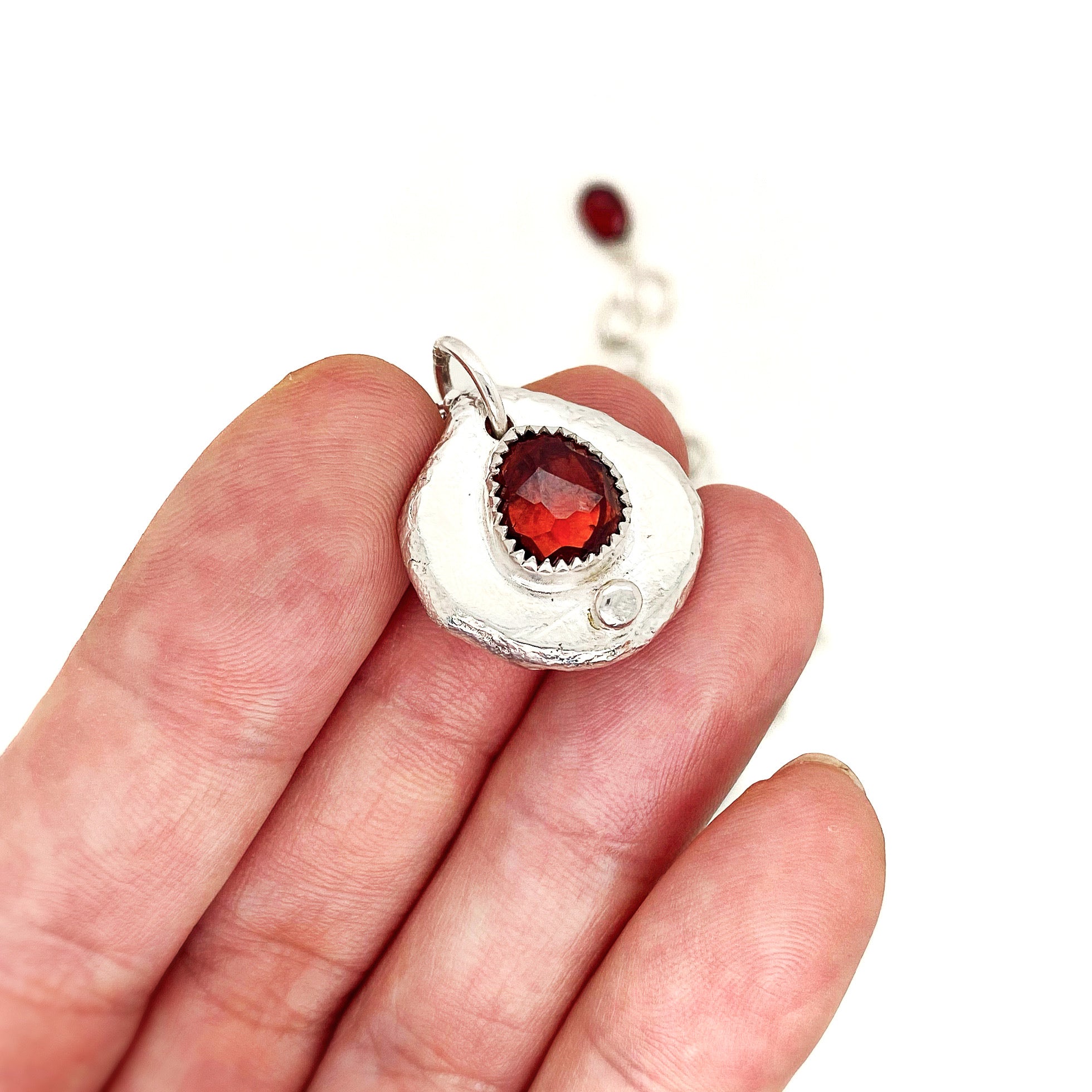 GemRock Amulet Necklace in Garnet