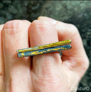 Golden Bar Ring (short) - Obscuro Jewelry