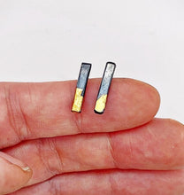 Load image into Gallery viewer, Keum-Boo Bar Studs - Obscuro Jewelry - Black oxidized sterling silver bars