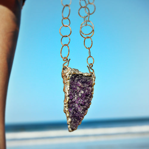 Obscuro Jewelry - raw amethyst pendant
