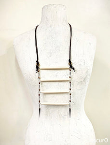 Obscuro Jewelry - Stacked white bone waxed cord