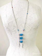 Load image into Gallery viewer, Obscuro Jewelry - Turquoise snd sterling silver chain