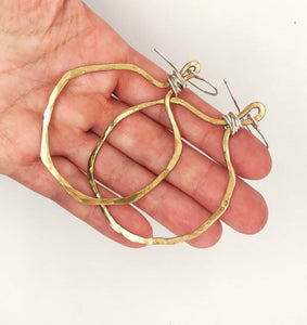 Veruschka Hoops (brass, medium) Obscuro Jewelry