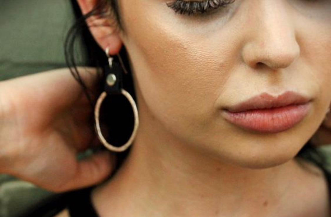 Take the Lead Earrings- black leather edition