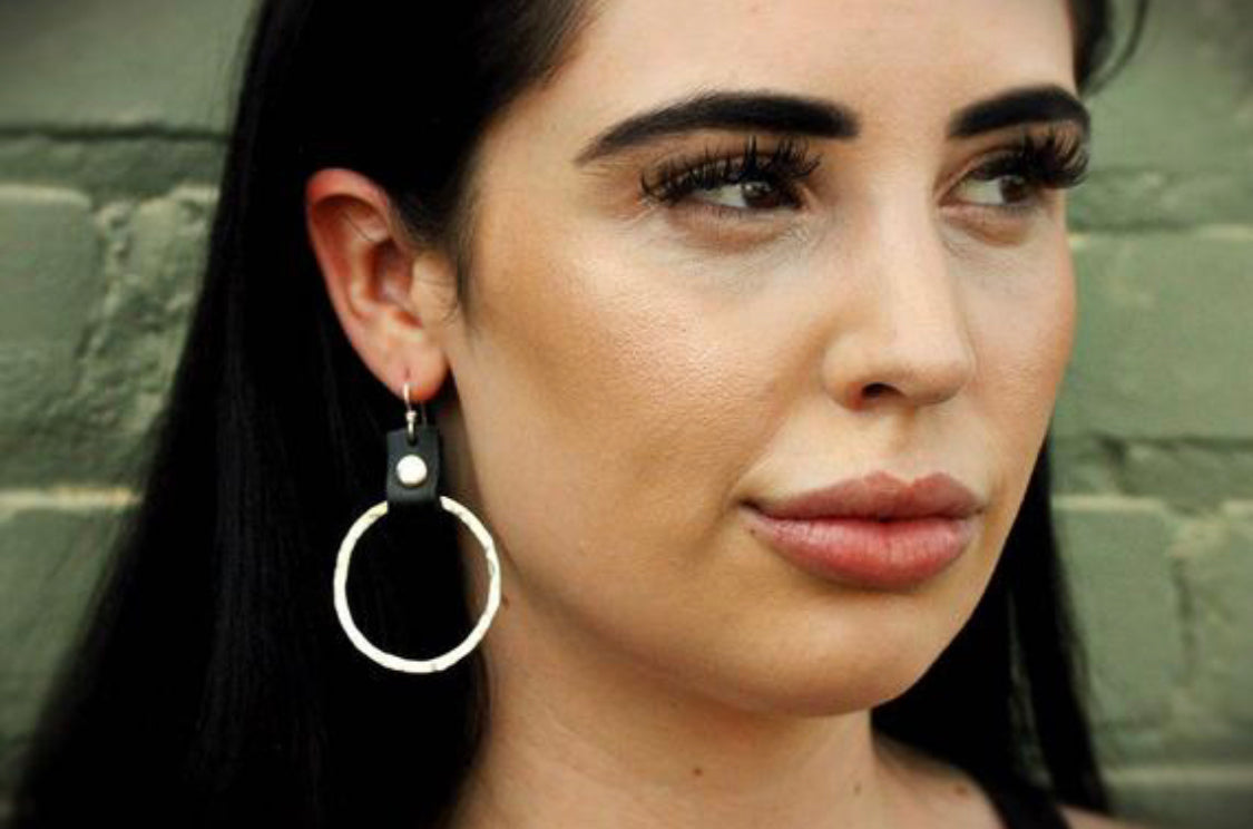 Take the Lead Earrings- black leather edition