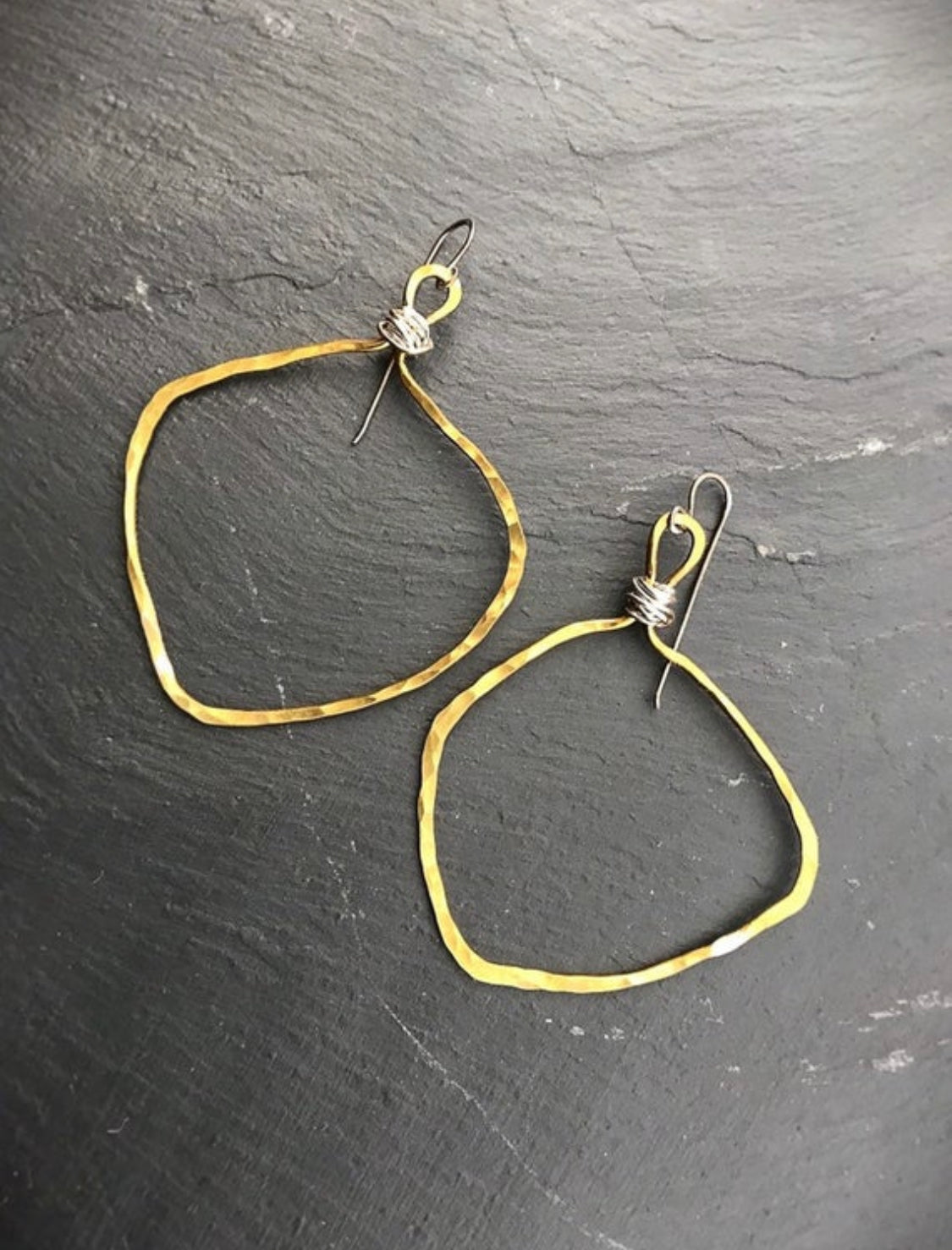 Veruschka Hoops (brass, large) - Obscuro Jewelry