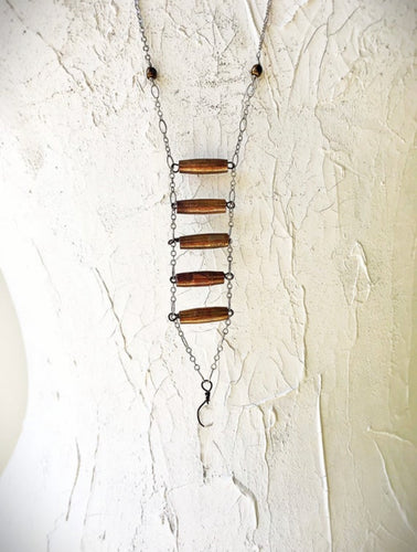 Obscuro Jewelry - Bars of copper and sterling silver chain