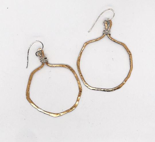 Veruschka Hoops (brass, medium) Obscuro Jewelry