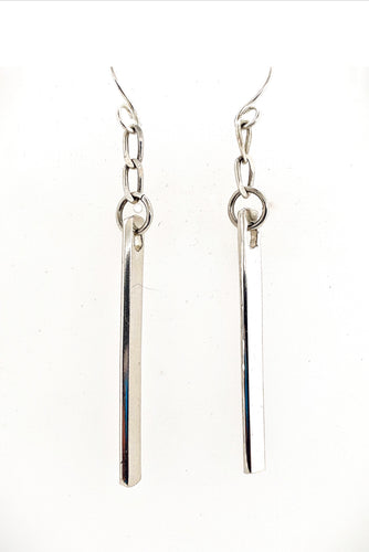 Swinging Bar Earrings - Obscuro Jewelry - Sterling silver bar