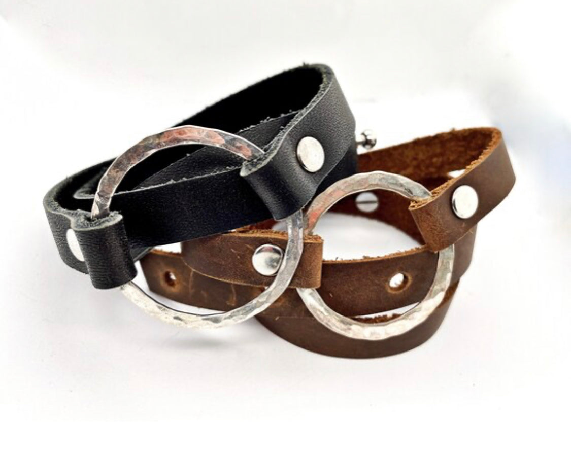 Take the Lead Bracelet- black leather - Obscuro Jewelry