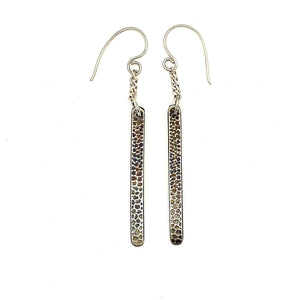 Textured Swinging Bar Earrings - Obscuro Jewelry - sterling silver