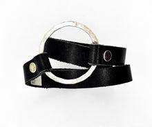 Load image into Gallery viewer, Take the Lead Bracelet- black leather - Obscuro Jewelry