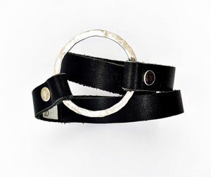 Take the Lead Bracelet- black leather - Obscuro Jewelry