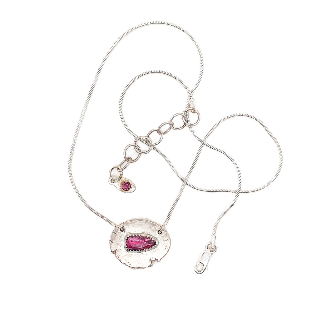 GemRock Amulet Necklace in dark pink tourmaline