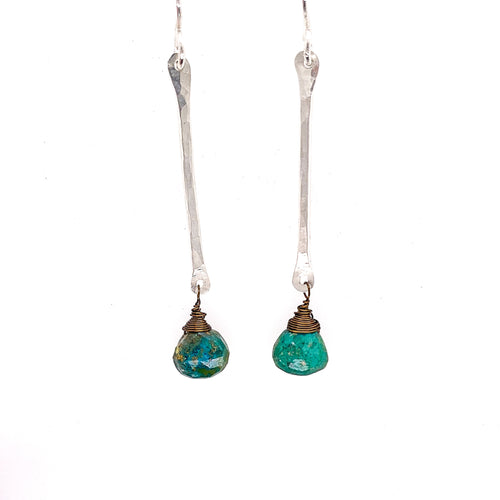 River Stix- green turquoise - Obscuro Jewelry - sterling silver