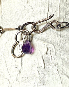 Witchy Woman Necklace - Obscuro Jewelry -  Large amethyst prism sterling silver chain