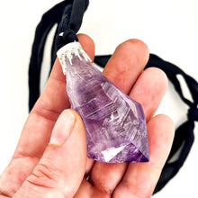 Load image into Gallery viewer, Kira Amethyst Necklace - Obscuro Jewelry - Sterling Silver and amethyst chunk