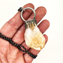 Load image into Gallery viewer, Kira Citrine Necklace - Obscuro Jewelry - Sterling Silver and golden citrine chunk