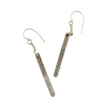 Load image into Gallery viewer, Textured Swinging Bar Earrings - Obscuro Jewelry - sterling silver