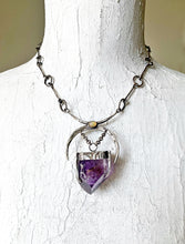 Load image into Gallery viewer, Witchy Woman Necklace - Obscuro Jewelry -  Large amethyst prism sterling silver chain