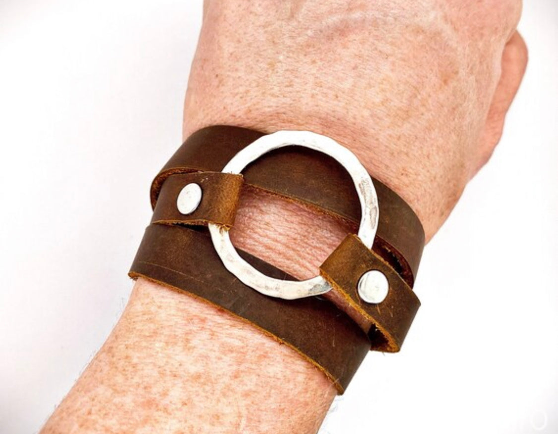 Take the Lead Bracelet- black leather - Obscuro Jewelry