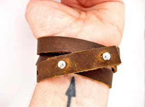 Take the Lead Bracelet- black leather - Obscuro Jewelry