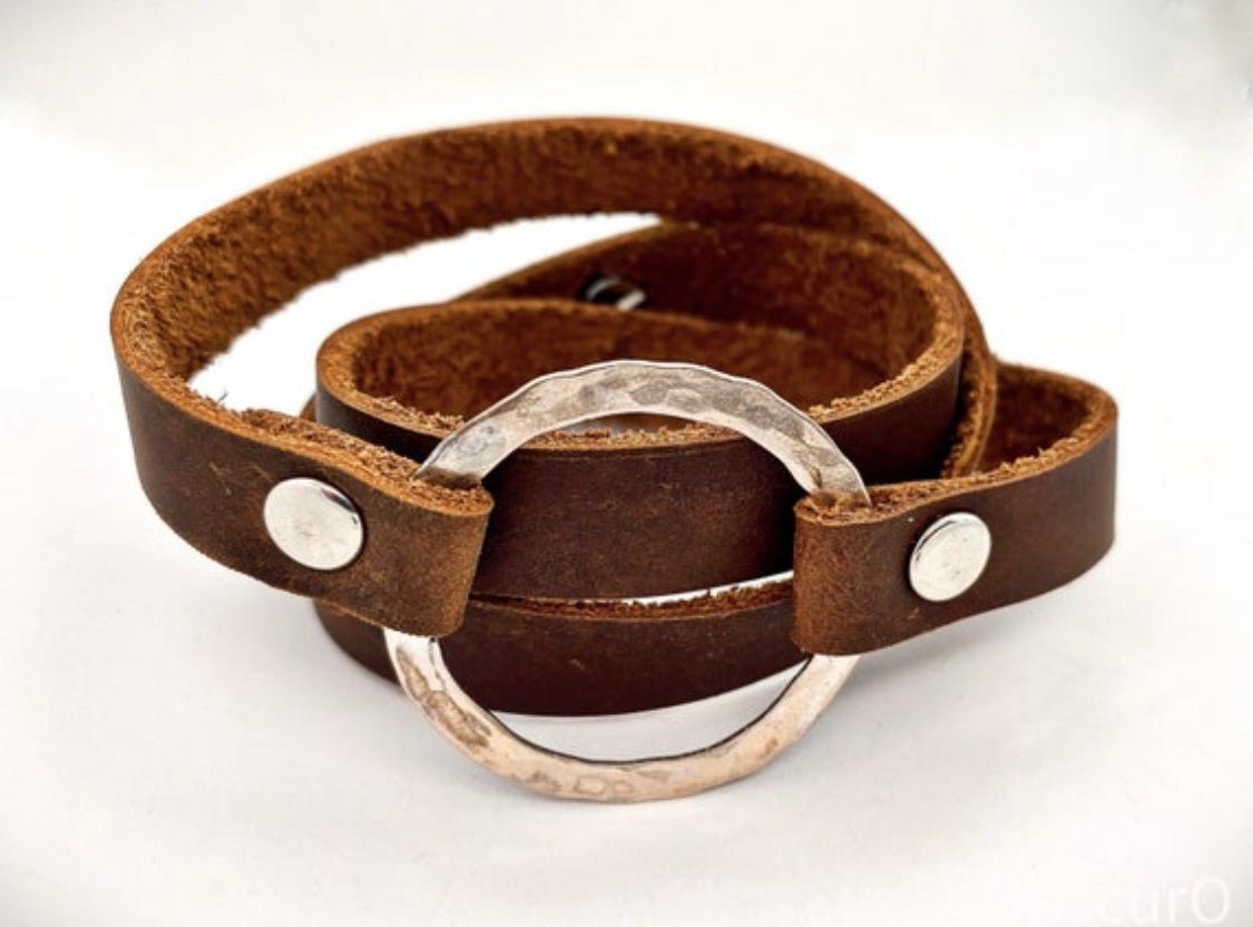 Take the Lead Bracelet- black leather - Obscuro Jewelry