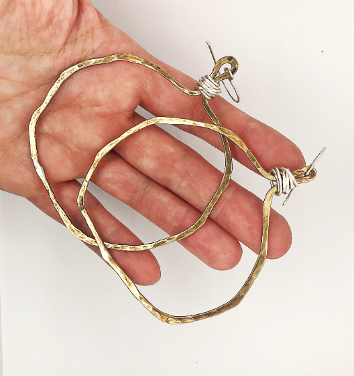 Veruschka Hoops (brass, large) - Obscuro Jewelry
