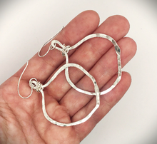 Load image into Gallery viewer, Veruschka Hoops (silver, small) - Obscuro Jewelry -  hammered sterling silver