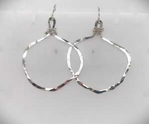 Veruschka Hoops (silver, small) - Obscuro Jewelry -  hammered sterling silver